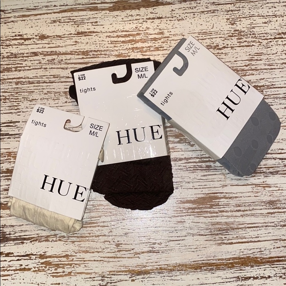 NWT HUE Tights - 3 pair - Brown, Cream & Grey